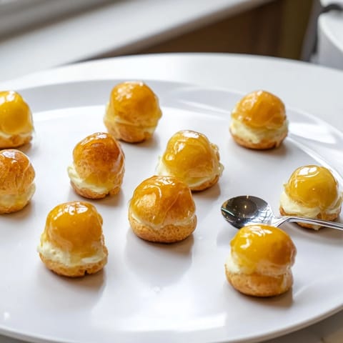 Choux miel vanille bouchées