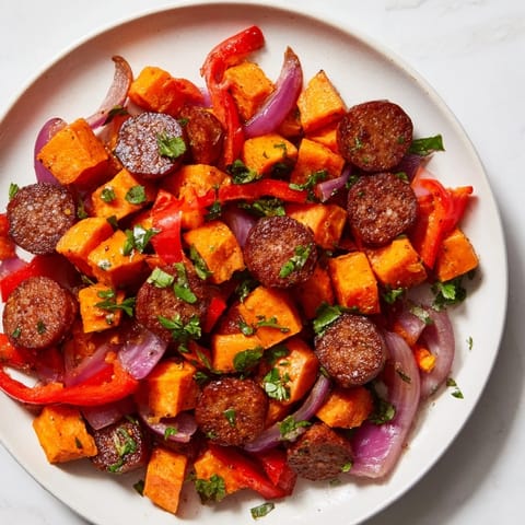 Chorizo et patates douces sautées