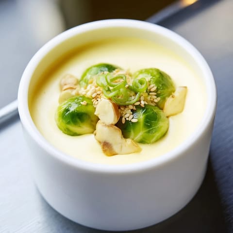 Chawanmushi châtaignes choux de Bruxelles