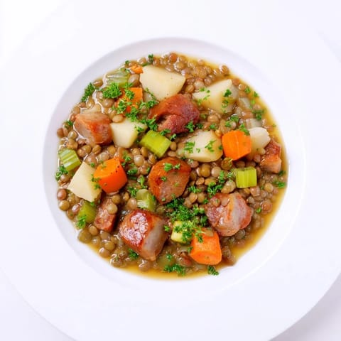 Potée lentilles bacon saucisses