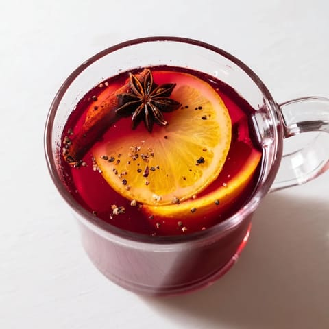 A close-up of a warm, aromatic Fast & Flavorful Spicy Vin Chaud, ready to be enjoyed.
