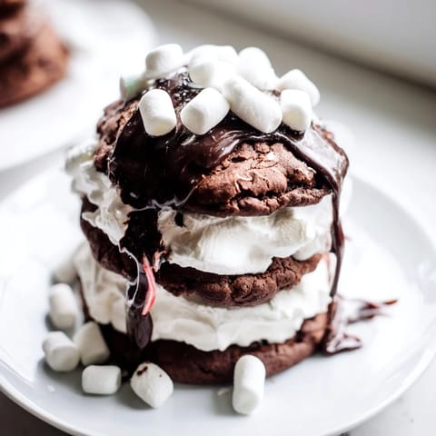 Gâteau empilé chocolat guimauve