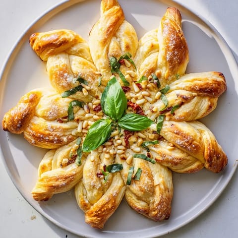 Pâté feuilleté poinsettia festif