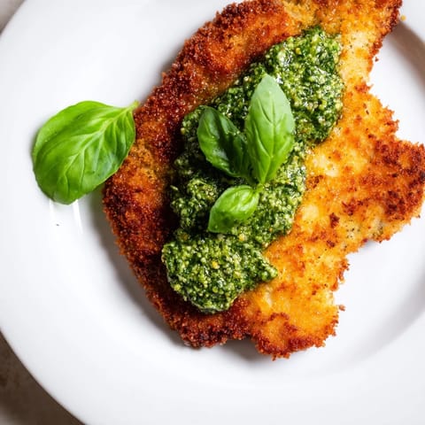 Poulet croustillant au pesto