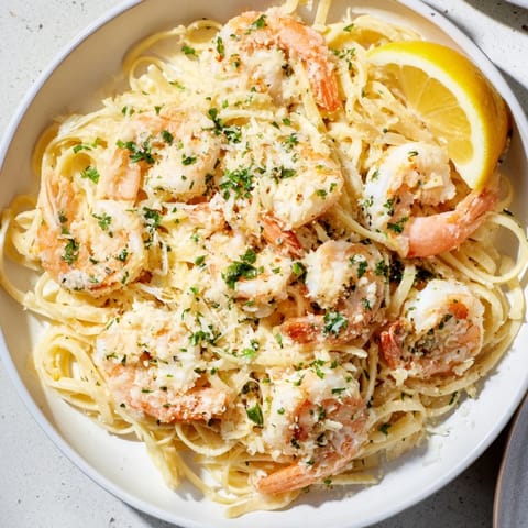 Crevettes à la crème ail