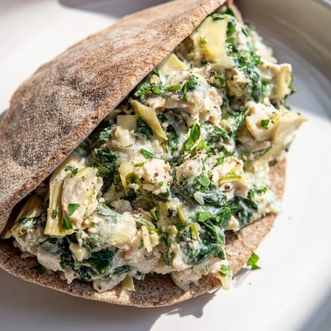Poulet épinard artichaut pita