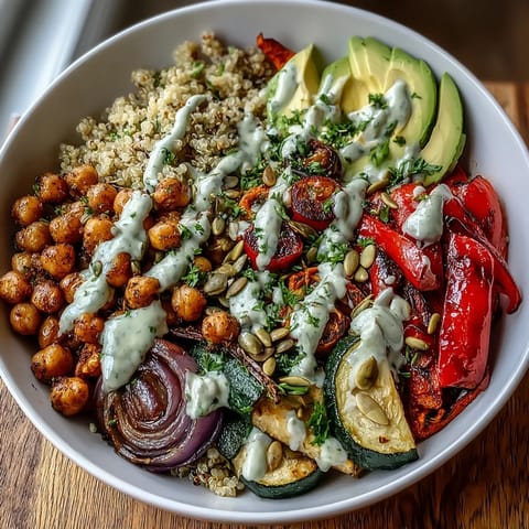 Chickpea Power Bowl dressé avec tomates cerises, avocat et graines grillées, pour un déjeuner nourrissant