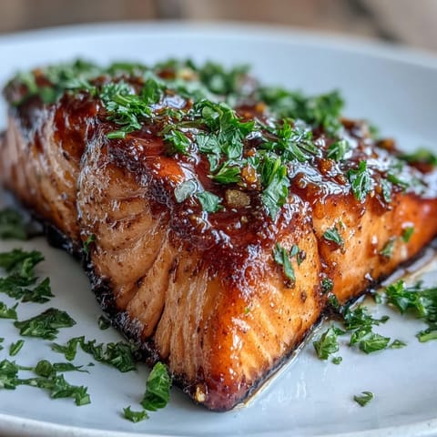 Filets de saumon Texas Roadhouse Style Baked Salmon brillants, garnis de persil frais, prêts à déguster.