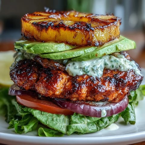 Grilled Chicken Pineapple Stacks