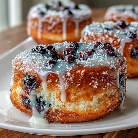 Lemon Blueberry Sourdough Donuts