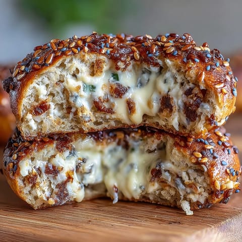 Bagels protéinés à la grecque et assaisonnement tout garni, dorés et moelleux, prêts à être garnis de fromage à la crème ou d'avocat.