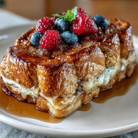 Croissant toast aux fruits