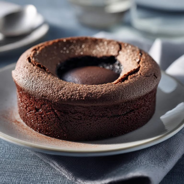 Une tarte chocolat sur un plateau.