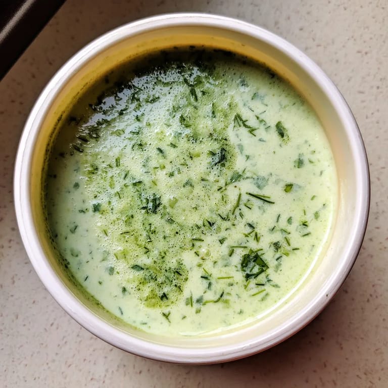 Un bol contenant une soupe verte.