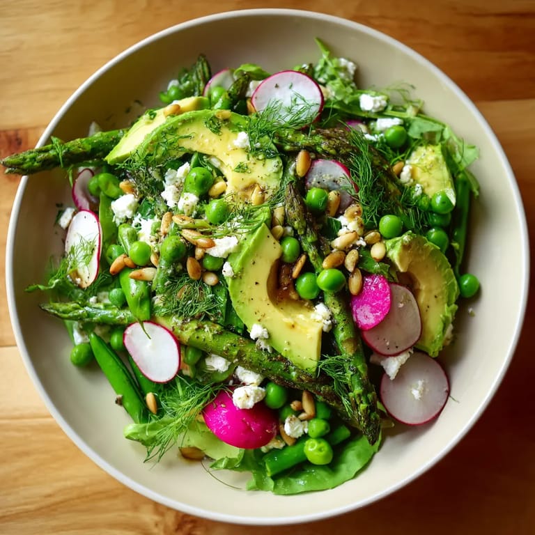 Une assiette de salade contenant des légumes verts, des avocats, des pommes et des pois.