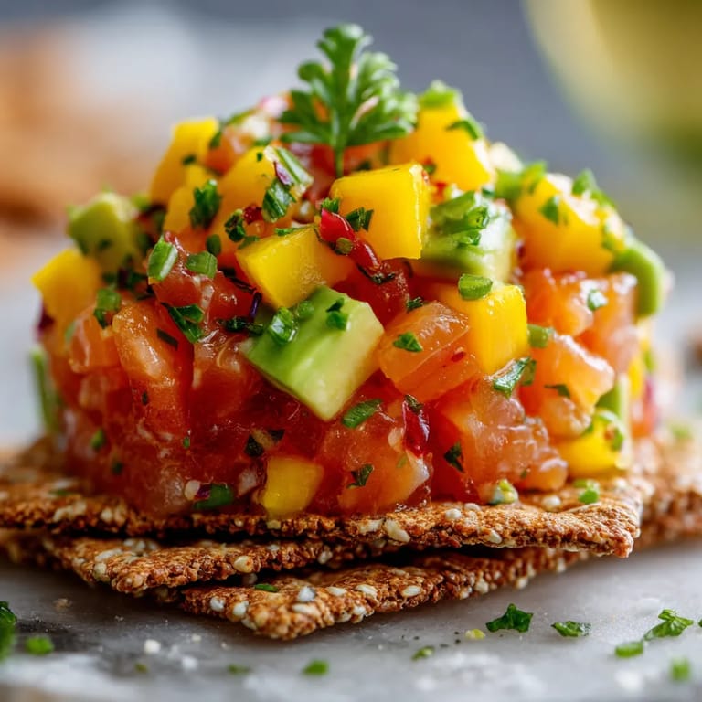 Une assiette de salsa avec des légumes et des fruits.