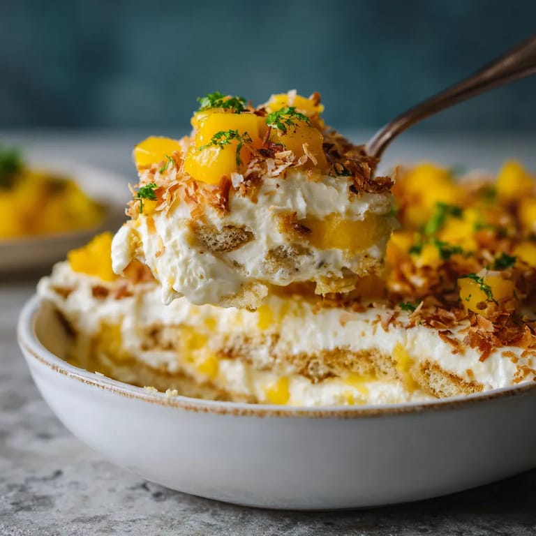 Une assiette de desserts avec des fruits et des croutons.