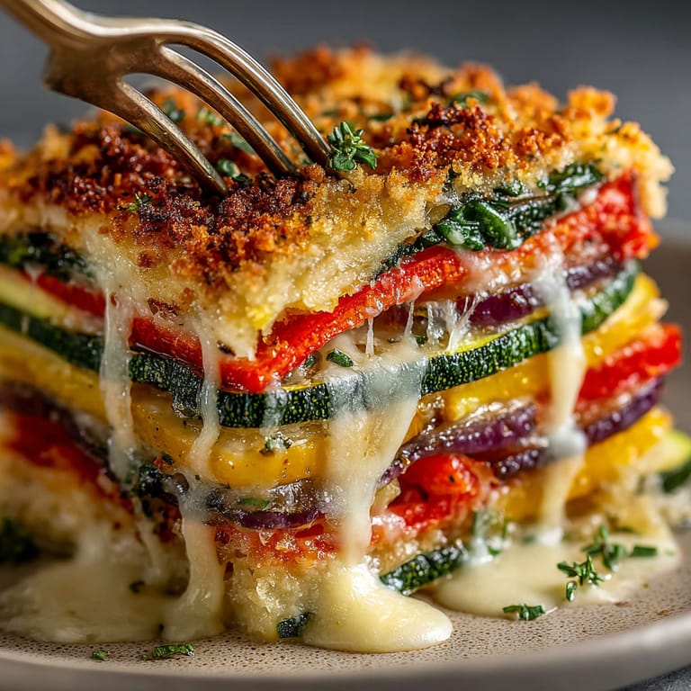 A plate of food with a fork on it.