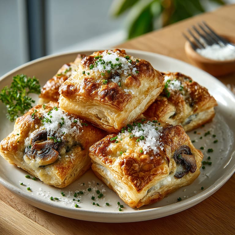 A plate of escargots de bourgogne en feuilletés croustillants modernes.