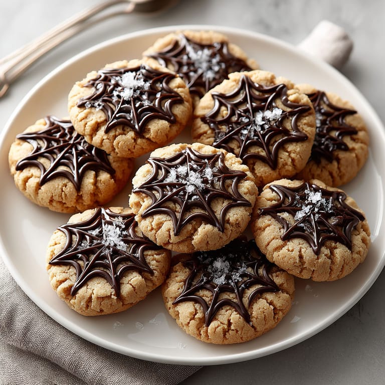 A plate of cookies with chocolate drizzle and sprinkles.