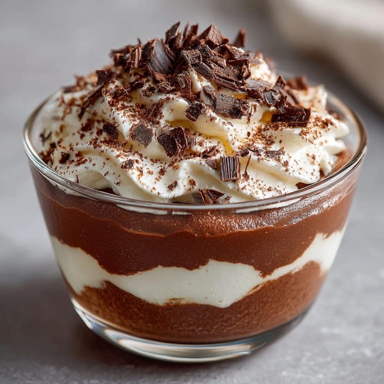Mousse au chocolat légère faite maison, fraîchement préparée et réfrigérée, prête à impressionner vos amis.