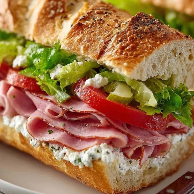 Photographié sur une planche à découper en bois appétissante, recette de sandwich baguette parisien débordante de saveur.