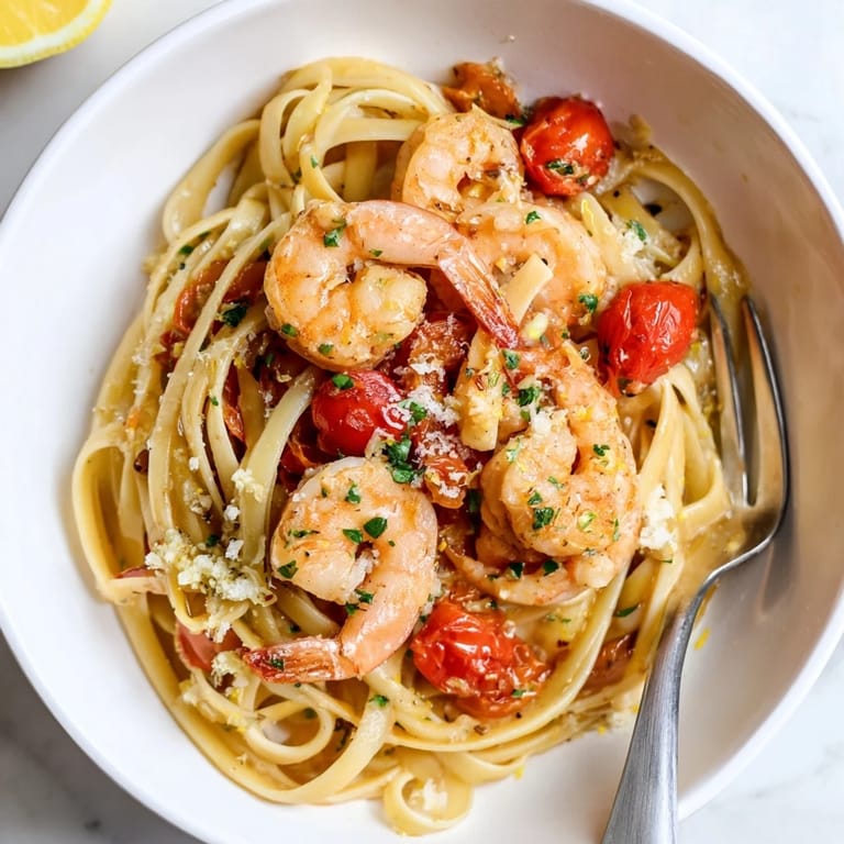 Dégustation de crevettes Provençales sur pâtes beurrées à l'ail, arrosées de zestes de citron.