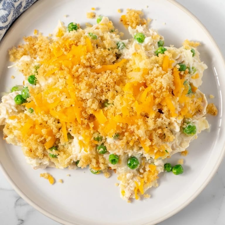 Steaming 3-Step Tuna and Rice Casserole with melted cheese, perfect for a cozy, quick weeknight dinner.