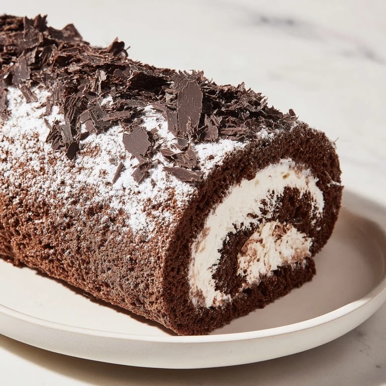 The festive Budget Bûche de Noël: a decadent chocolate dessert perfect for holiday gatherings and sharing.
