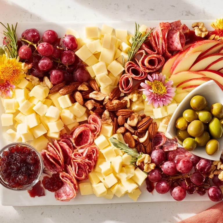 Easily assemble this beautiful star-shaped appetizer board filled with delicious snack options.