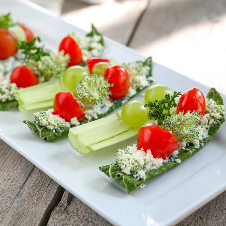 Festive Holly Leaf Veggie Board with colorful, crunchy vegetables, perfect for holiday entertaining.