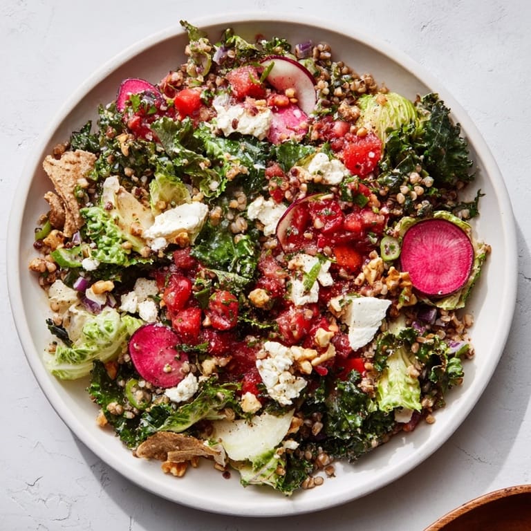 Crispy snowflake tortilla chips and colorful salsa complement this refreshing winter salad's flavors and textures.