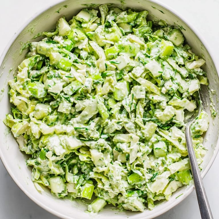 Creamy Green Goddess Cabbage Dip, a vibrant appetizer ready to be scooped with your favorite chips.
