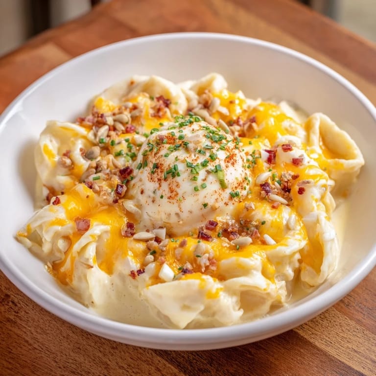 A steaming Instant Cheese Ramen bowl, showcasing the melted cheese and runny egg yolk.