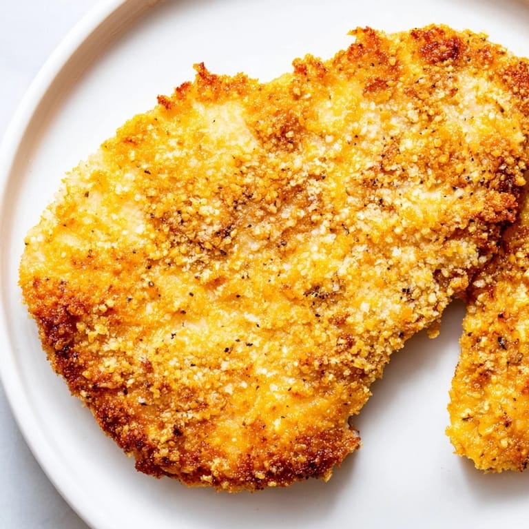 Juicy Air Fryer Chicken Cutlets, coated in seasoned panko, ready for a delicious dinner.
