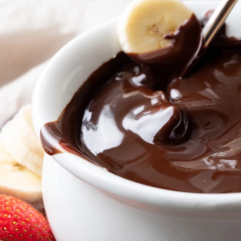 Le Boozy Chocolate Fondue émane d'un arôme riche d'alcool, parfait pour une soirée gourmande entre amis.