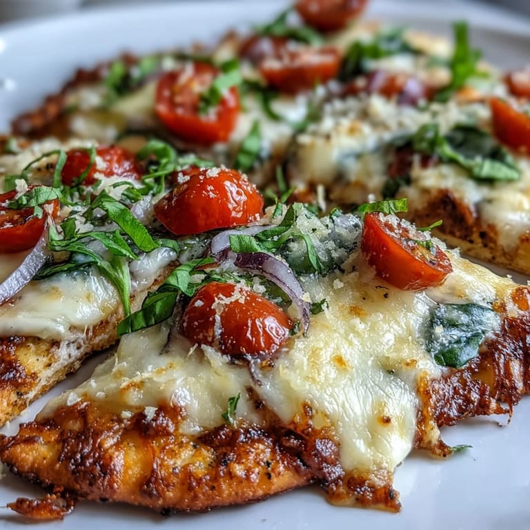 Crispy Garlic Parmesan naan pizza croustillante au bord, l'éclat du fromage et tomates cerises sur un plat familial rapide et gourmand.