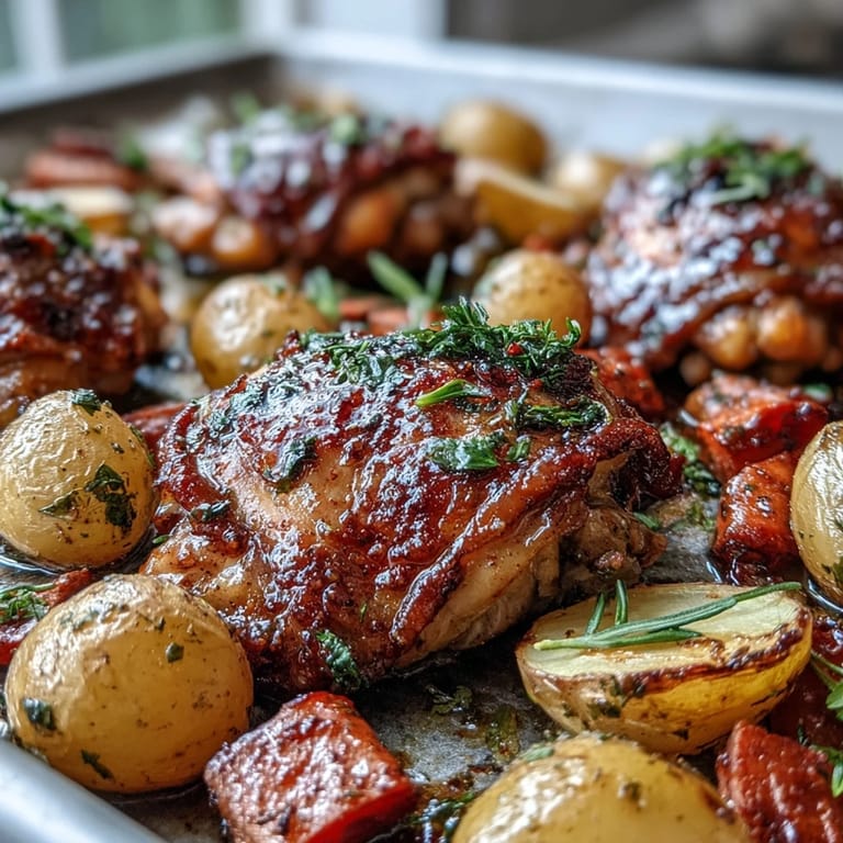 Filets de poulet croustillants accompagnés de carottes et pommes de terre glacées.