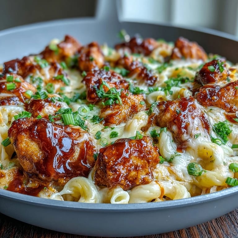 Sortant tout juste du poêlon, ce Sticky Honey BBQ Chicken Pasta Skillet dégagent une vapeur parfumée sur du poulet juteux, une sauce sucrée et du cheddar fondant.