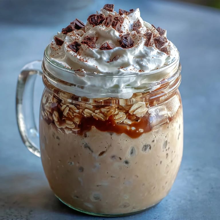 Flocons d'avoine façon frappuccino, parfumés à la vanille et au café, avec une touche de sirop d'érable et de yaourt grec.