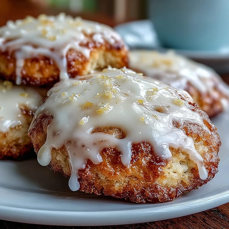 Biscuits citronnés au fromage cottage : délice moelleux et rafraîchissant avec un glaçage zesté sur le dessus.