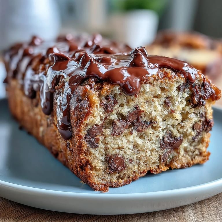 Un pain protéiné aux bananes et chocolat noir, cuit à la perfection, une option savoureuse et sans sucre raffiné pour le matin.