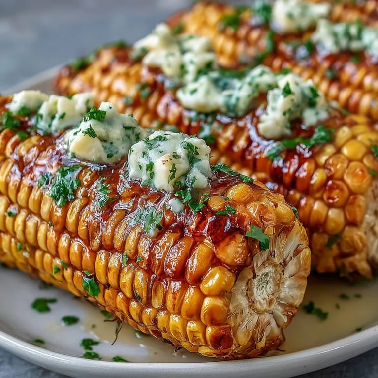 Épis de maïs vapeur au micro-ondes avec beurre à l'ail parfumé et citron frais