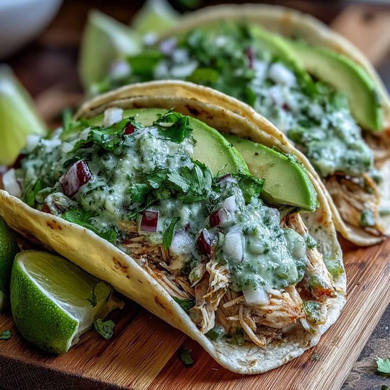 Délicieux poulet à la salsa verde, idéal pour des tacos rapides et familiaux.