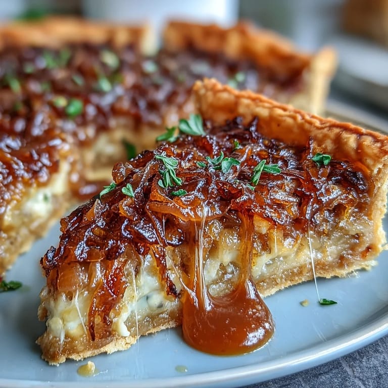 Profitez de cette tarte à l'oignon française facile, idéale servie tiède avec une salade.