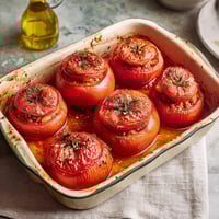 Une casserole contenant des tomates est sur une table.