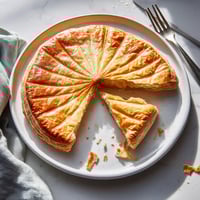 Une tranche de quiche sur un plateau.