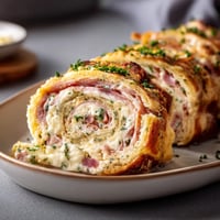 Une tranche de sandwich enroulée avec des herbes et des légumes.