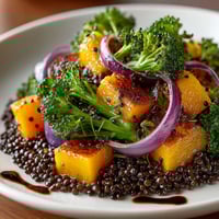 A plate of food with broccoli and carrots.