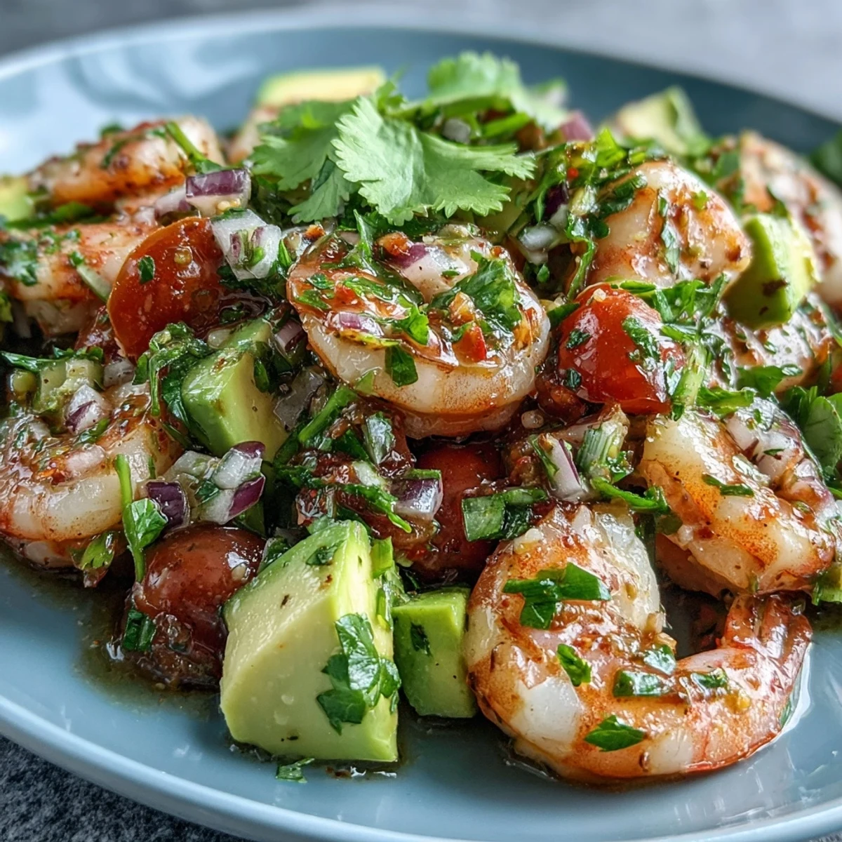Céviche de crevettes au chili et citron vert servie dans un bol avec des chips de maïs